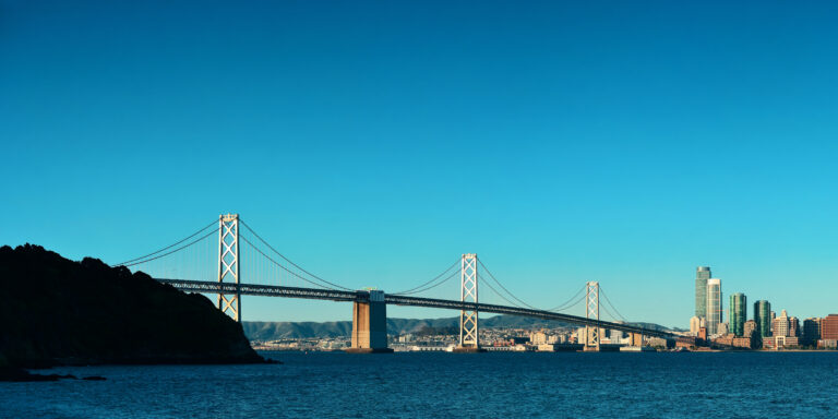 San Francisco city skyline panorama with urban architectures.